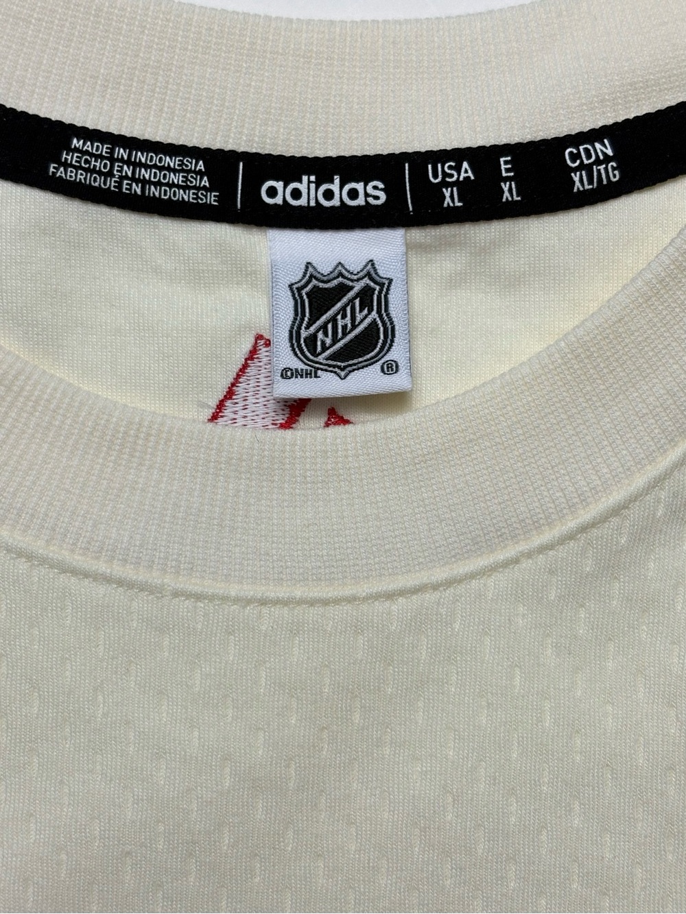 Adidas NHL Detroit Red Wings AEROREADY Sweatshirt Cream Red Size XL - Picture 10 of 15